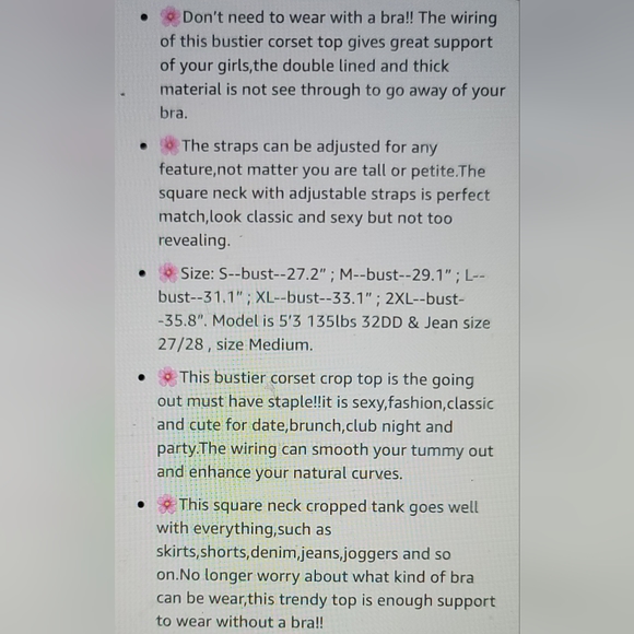 NWT SOFT STRETCHY SQUARE NECK CORSET TOP BONED ZIP BACK  XL - Picture 5 of 9